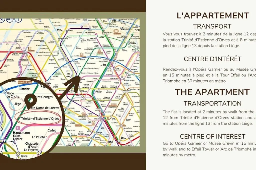 01.Appart 4Pers#2 Bedrooms#Pigalle#Opera#Paris 9